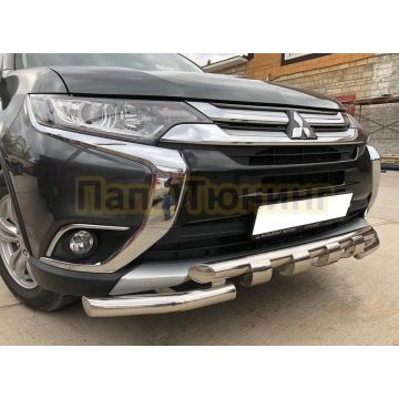 Защита переднего бампера G d60/60 для Mitsubishi Outlander 2015-2018