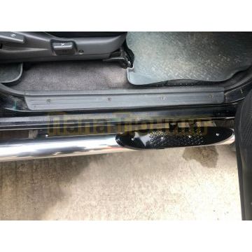 Пороги труба с проступью d76 для Mitsubishi Pajero Sport 1998-2007