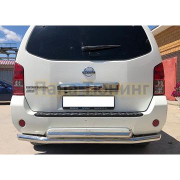 Защита заднего бампера двойная d60/53 для Nissan Pathfinder 2004-2010