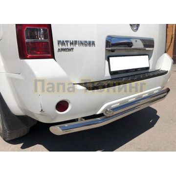 Защита заднего бампера двойная d60/53 для Nissan Pathfinder 2004-2010