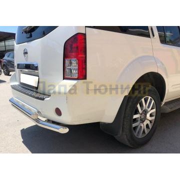 Защита заднего бампера двойная d60/53 для Nissan Pathfinder 2004-2010