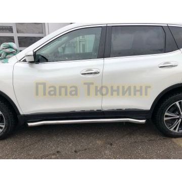 Защита штатного порога труба d60 для Nissan X-trail 2018- (Т32)