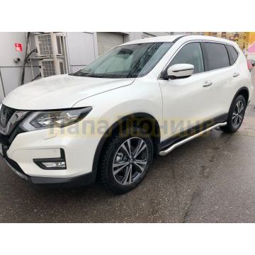 Защита штатного порога труба d60 для Nissan X-trail 2018- (Т32)