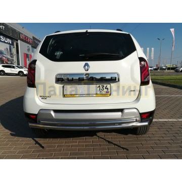 Защита заднего бампера двойная d60/42 для Renault Duster 2015-2021