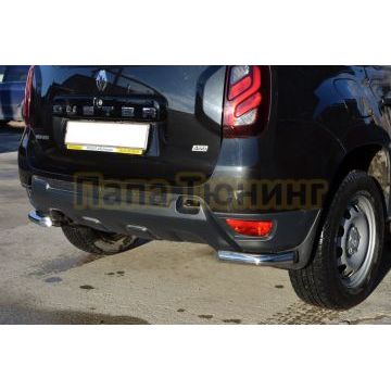 Защита заднего бампера угловая d53 для Renault Duster 2015-2021