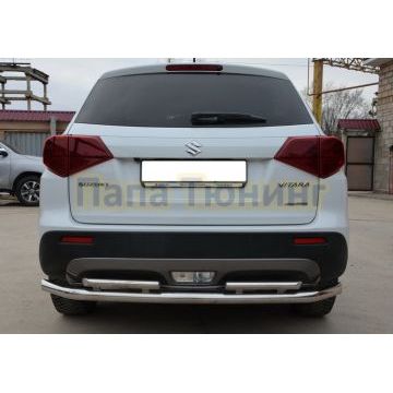 Защита заднего бампера двойная d60/42 для Suzuki Vitara 2019-