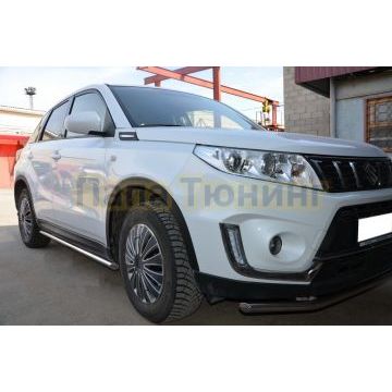 Защита штатного порога труба d42 для Suzuki Vitara 2019-