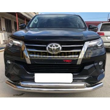 Защита переднего бампера двойная d76/60 для Toyota Fortuner TRD 2018-