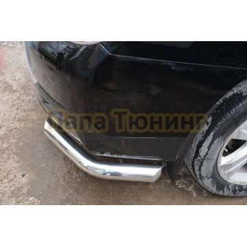 Защита заднего бампера угловая d76 для Toyota Highlander 2010-2014