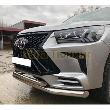 Защита переднего бампера двойная (бампер из Тайваня) d76/60 для Toyota Hilux 2015-2018