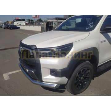 Защита переднего бампера d76 для Toyota Hilux Exclusive Black 2018-
