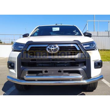 Защита переднего бампера двойная d76/60 для Toyota Hilux Exclusive Black 2018-
