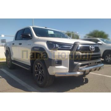 Защита переднего бампера (G) d76 для Toyota Hilux Exclusive Black 2018-
