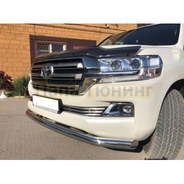 Защита переднего бампера двойная d76 для Toyota Land Cruiser 200 2015-2018