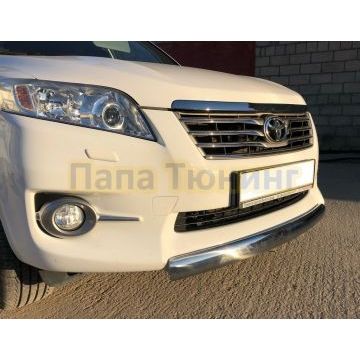 Защита переднего бампера d75x42овал для Toyota RAV4 2010-2012