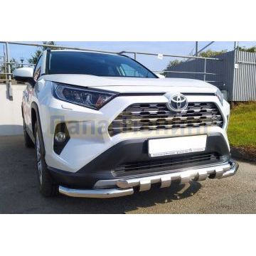 Защита переднего бампера (G) с двумя подгибами d60 для Toyota RAV4 2019-