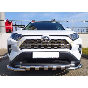 Защита переднего бампера (G) с двумя подгибами d60 для Toyota RAV4 2019-