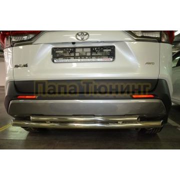 Защита заднего бампера двойная d60/42 для Toyota RAV4 2019-