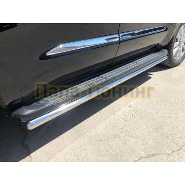 Защита штатного порога труба d53 для Toyota Sequoia 2020-