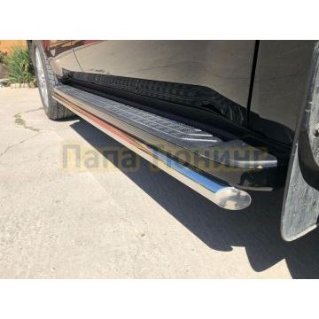 Защита штатного порога труба d53 для Toyota Sequoia 2020-