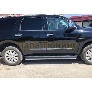 Защита штатного порога труба d53 для Toyota Sequoia 2020-