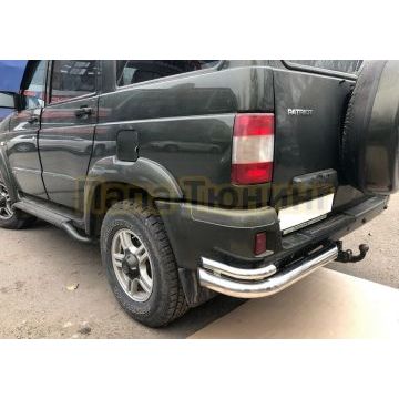 Защита заднего бампера угловая d76/42 для УАЗ Патриот 2005-2014