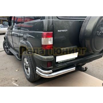 Защита заднего бампера угловая d76/42 для УАЗ Патриот 2005-2014