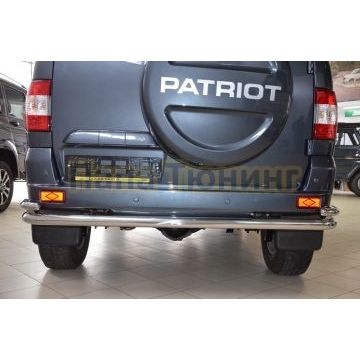 Защита заднего бампера угловая большая d60/42 для УАЗ Патриот 2014-2017