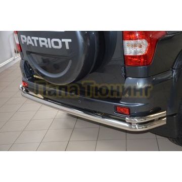 Защита заднего бампера угловая большая d60/42 для УАЗ Патриот 2014-2017