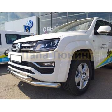 Защита переднего бампера двойная d76/60 для Volkswagen Amarok 2016-