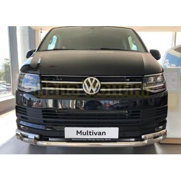Защита переднего бампера с перемычками d60/42 для Volkswagen T6 2015-2020