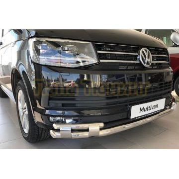 Защита переднего бампера с перемычками d60/42 для Volkswagen T6 2015-2020