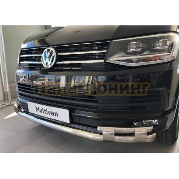 Защита переднего бампера с перемычками d60/42 для Volkswagen T6 2015-2020
