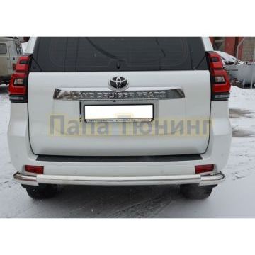 Защита заднего бампера с углами d76 для Toyota Land Cruiser Prado 150 2010-2014