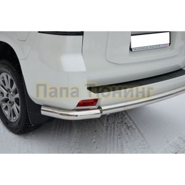 Защита заднего бампера с углами d76 для Toyota Land Cruiser Prado 150 2010-2014