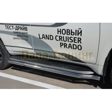 Защита штатного порога d60 для Toyota Land Cruiser Prado 150 Black Onyx 2020-