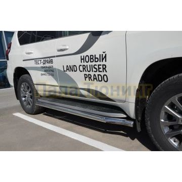 Защита штатного порога d60 для Toyota Land Cruiser Prado 150 Black Onyx 2020-