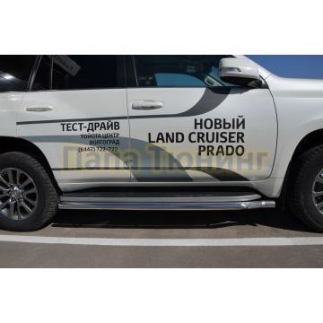 Защита штатного порога d60 для Toyota Land Cruiser Prado 150 Black Onyx 2020-