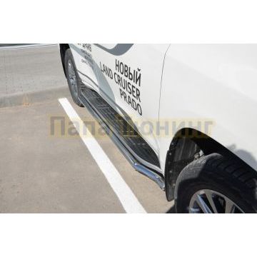 Защита штатного порога d60 для Toyota Land Cruiser Prado 150 Black Onyx 2020-