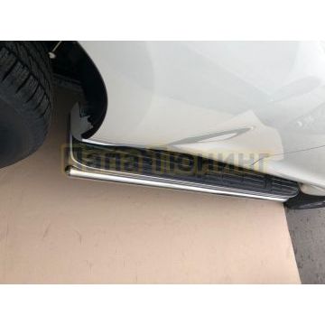 Защита штатного порога d42 для Toyota Land Cruiser Prado 150 Black Onyx 2020-
