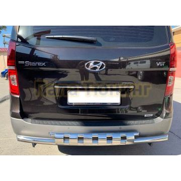 Защита заднего бампера с перемычками d60/42 для Hyundai H-1 Grand  Starex 2018-