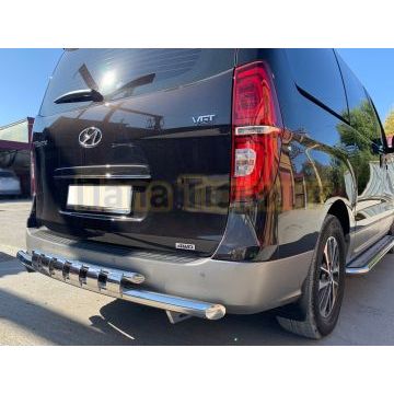 Защита заднего бампера с перемычками d60/42 для Hyundai H-1 Grand  Starex 2018-