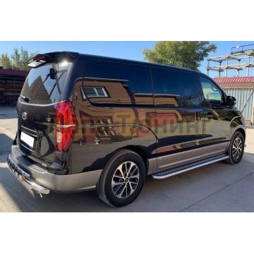 Защита заднего бампера с перемычками d60/42 для Hyundai H-1 Grand  Starex 2018-
