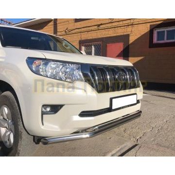 Защита переднего бампера двойная d60/42 для Toyota Land Cruiser Prado 150 2017-