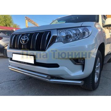 Защита переднего бампера двойная d60/42 для Toyota Land Cruiser Prado 150 2017-