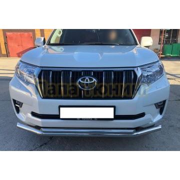 Защита переднего бампера двойная d60/42 для Toyota Land Cruiser Prado 150 2017-