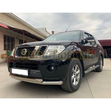 Защита переднего бампера (радиус) d76/60 для Nissan Navara 2005-2015