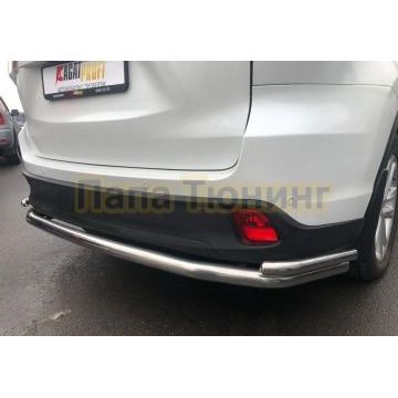 Защита заднего бампера угловая большая двойная d60/42 для Toyota Highlander 2017-2020