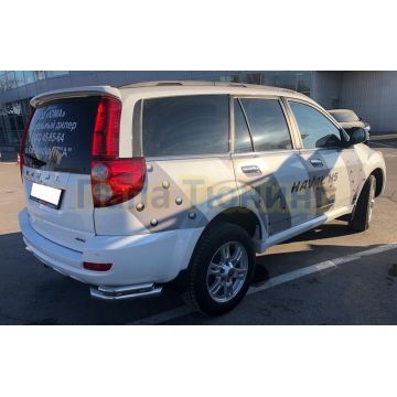 Защита заднего бампера  Папа Тюнинг угловая двойная d60/42 для Haval H5 2020-2024