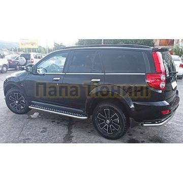 Пороги с накладным листом Папа Тюнинг d53 для Haval H5 2020-2024